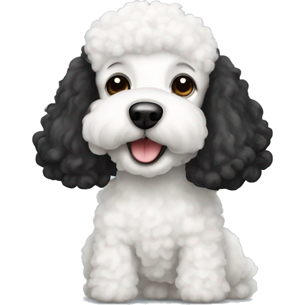 white poodle with black ears  emoji