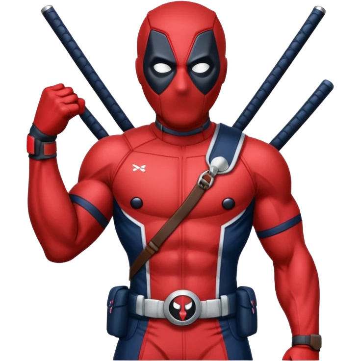 Deadpool with the New England patriots uniform emoji