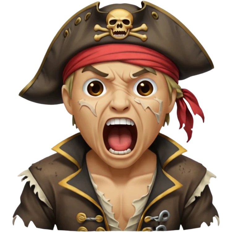 pirate, screaming emoji
