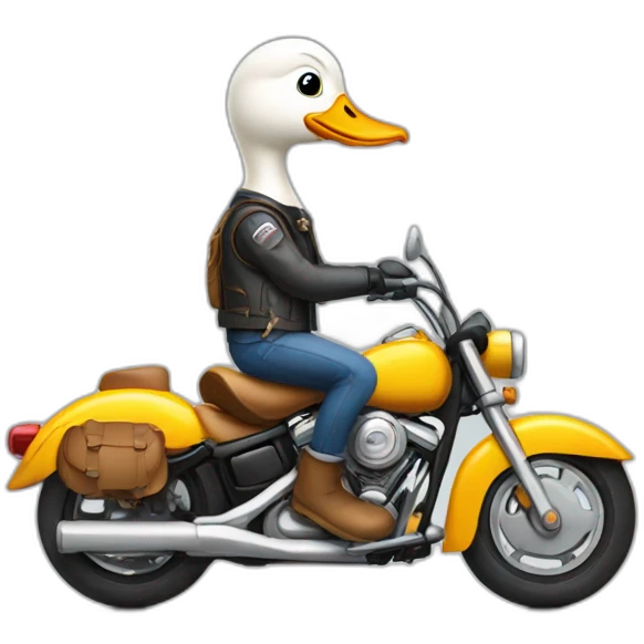 goose on a motorcycle emoji