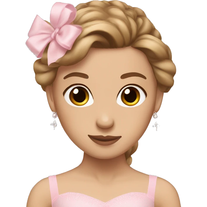 ballerina light brown hair on pointe pink emoji
