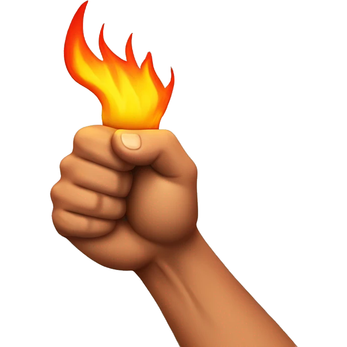 Muscle hand with fire emoji