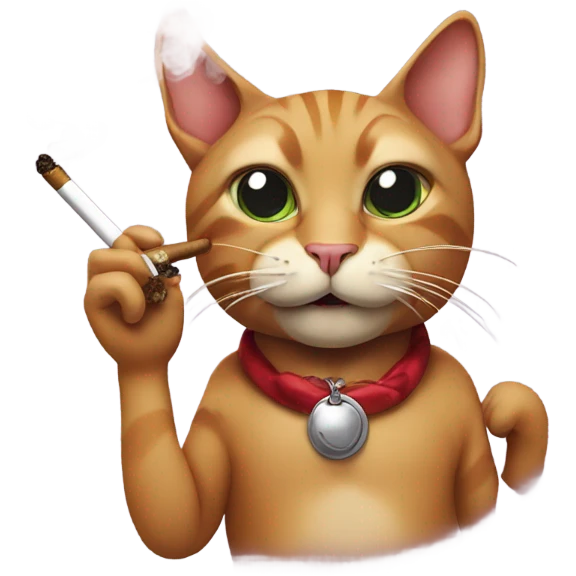 cat smoking cigar emoji