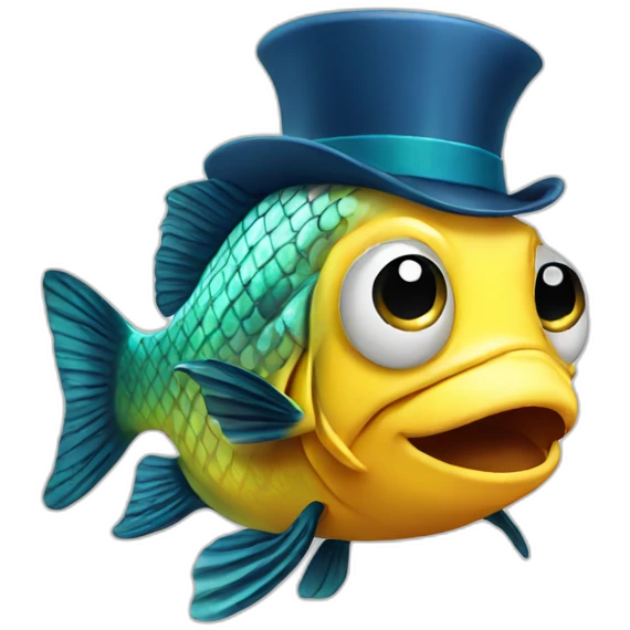 fish with a hat emoji