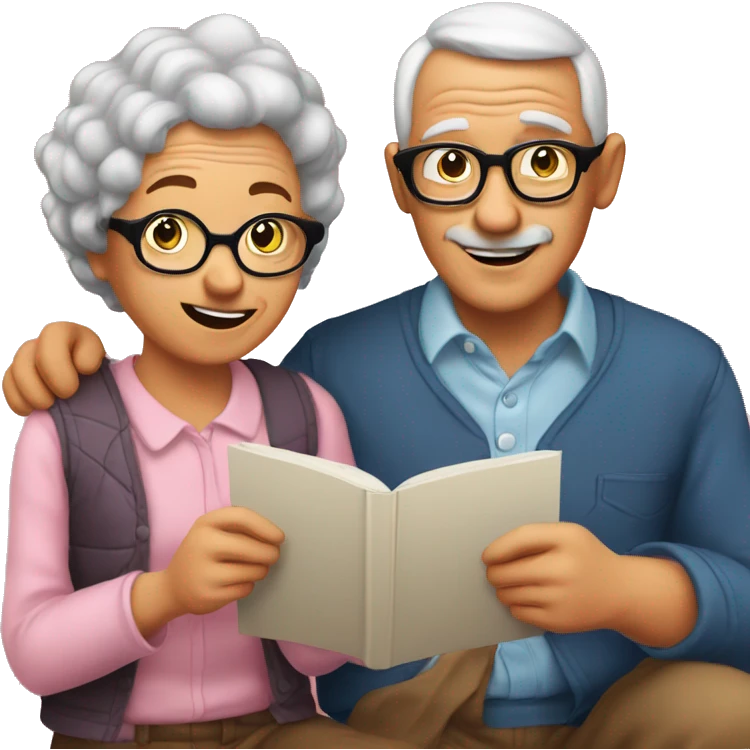 nerd Grandparents in Day St Valentines  emoji