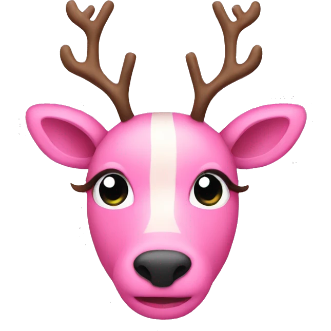Pink reindeer  emoji