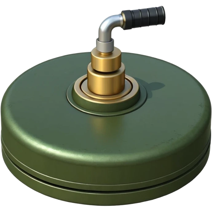 military green flat realistic anti-personnel mine emoji