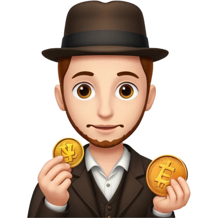 Jewish person with penny in hand emoji