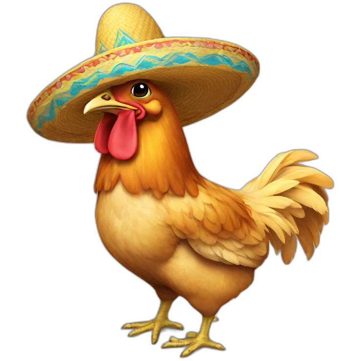 Chicken with sombrero emoji