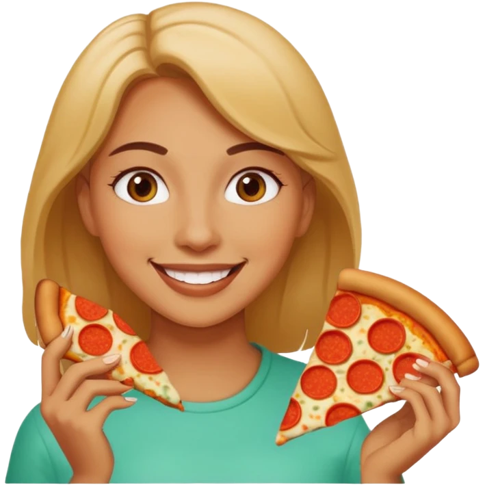 woman who eat pizza
 emoji