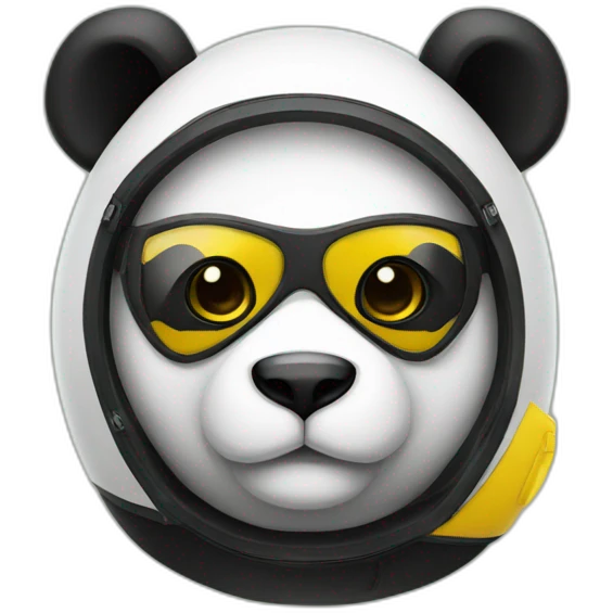 panda with yellow helmet emoji