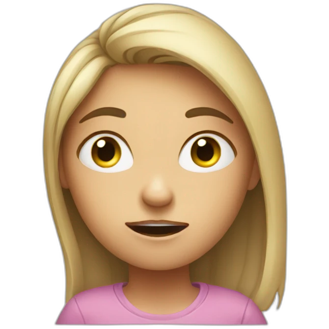 a girl making faces when she ignores someone emoji