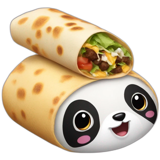 a panda and a burrito emoji