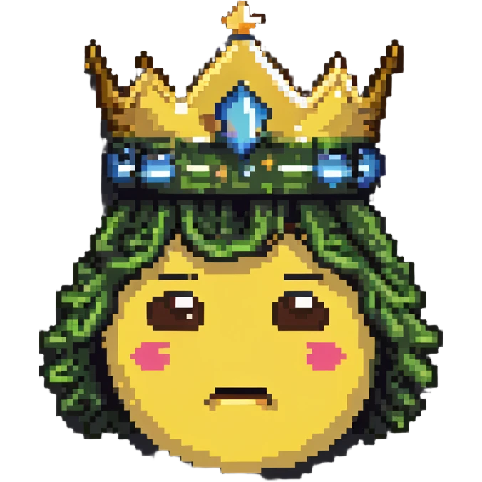 shushing face emoji with a crown emoji