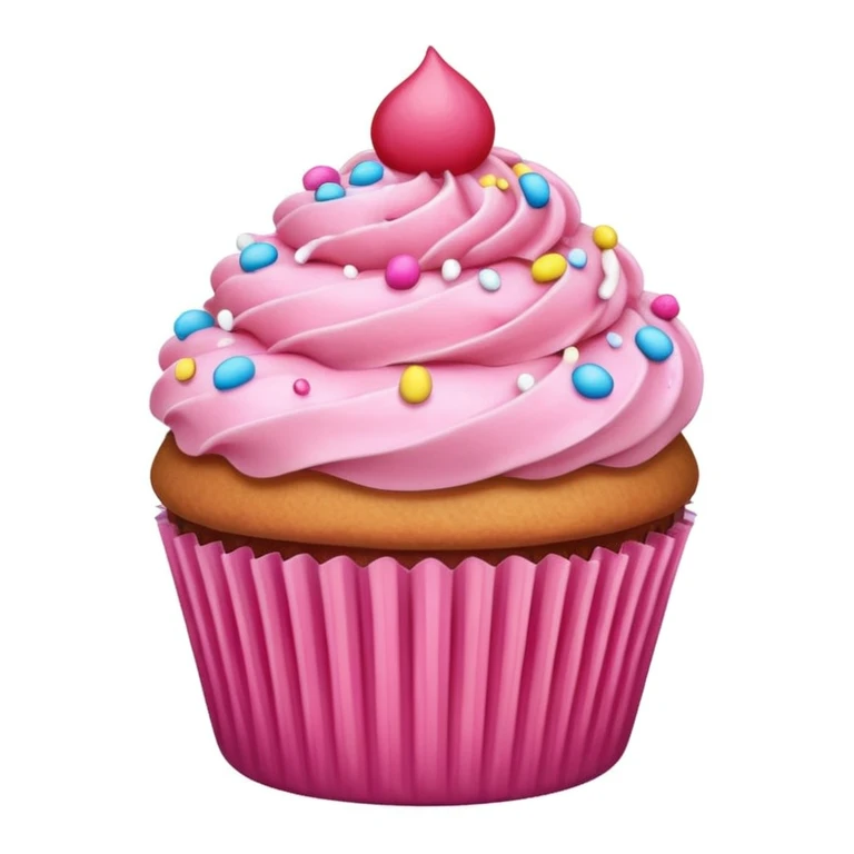 Cupcake with pink icing emoji