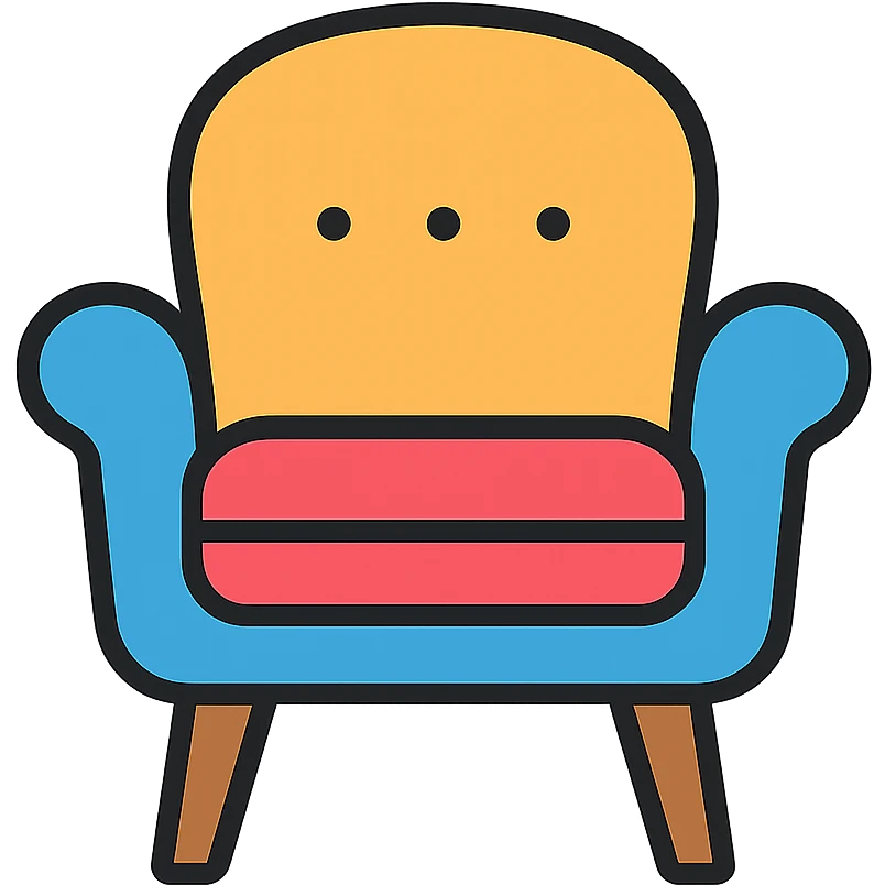 A comfortable chair, furniture for sitting emoji