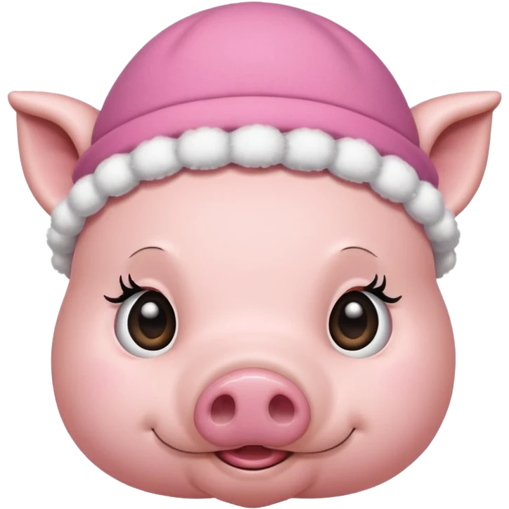 pig with lashes and bonnet emoji