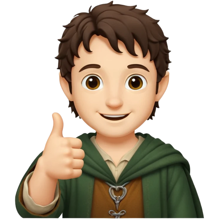 Frodo from lord of the ring doing a thumb up emoji