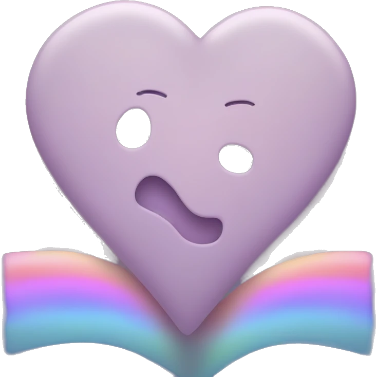 Heartbreak station from Apple Music logo with rainbow pastel color and a little blue light color  emoji