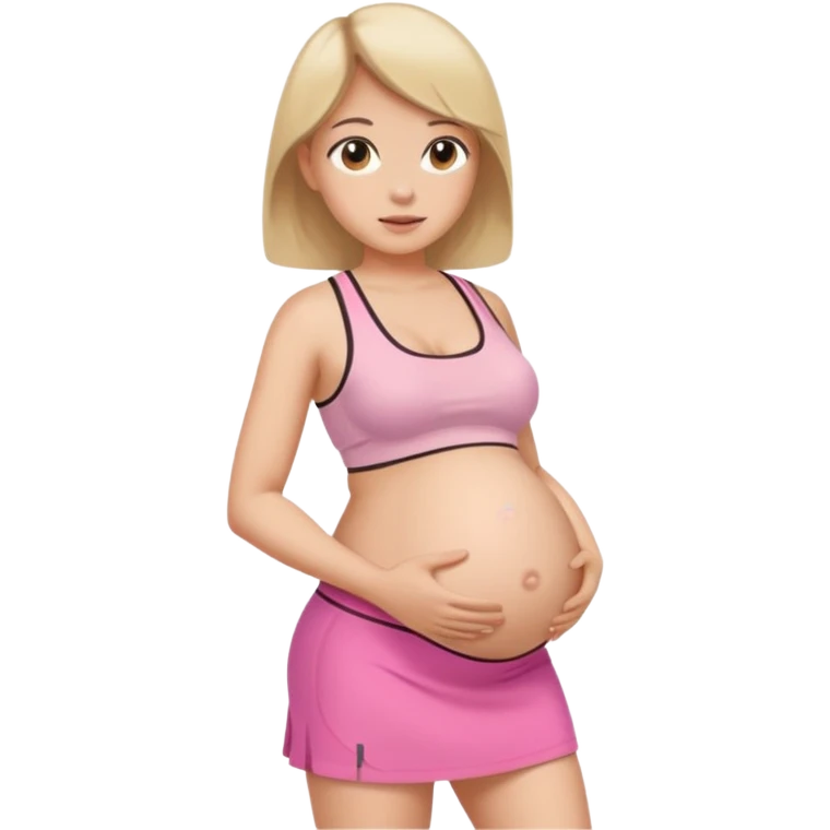 Pregnant girl wearing mini skirt and sport clothes emoji