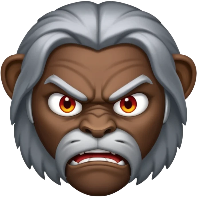 Black silver Leon head angry dark  emoji