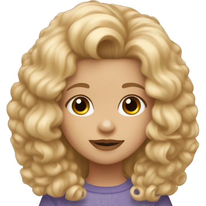 Little blonde girl with long hair and brown maltipoo emoji