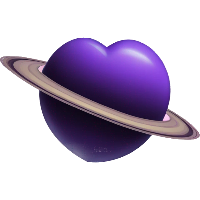 heart shape purple saturn planet emoji