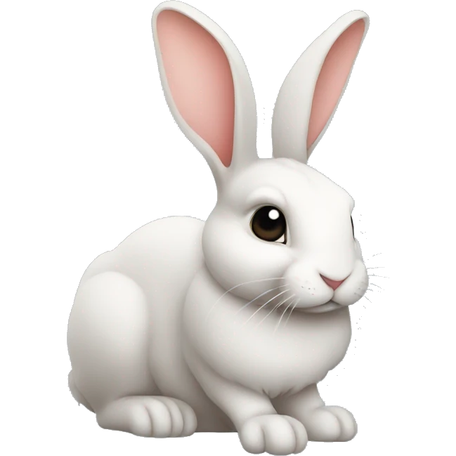 rabbit looking sideways black outlines emoji