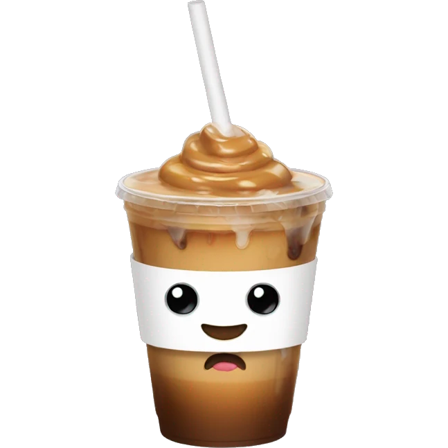 iced coffee caramel in a cup emoji