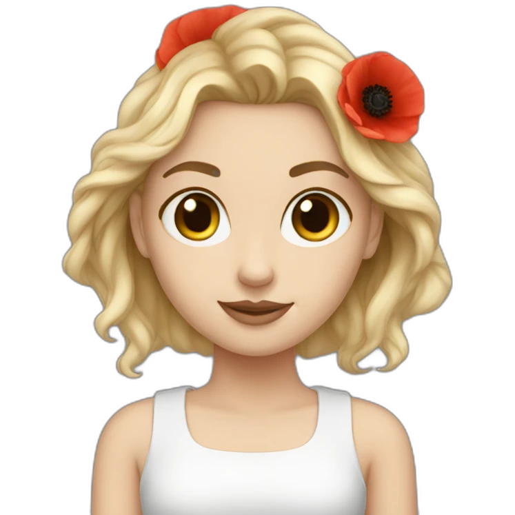 white girl poppies emoji