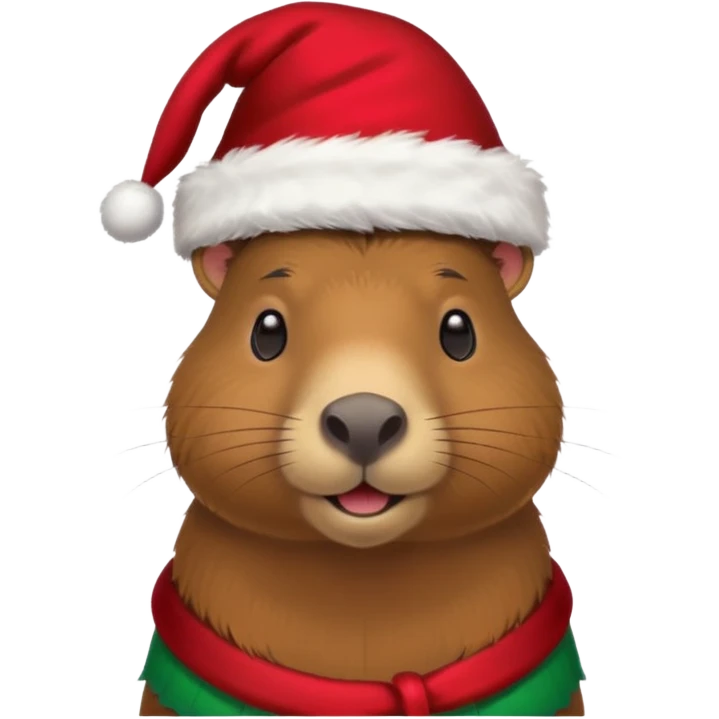 Capybara con gorrito de navidad emoji