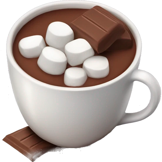 Chocolate cocoa with marshmallows in  emoji