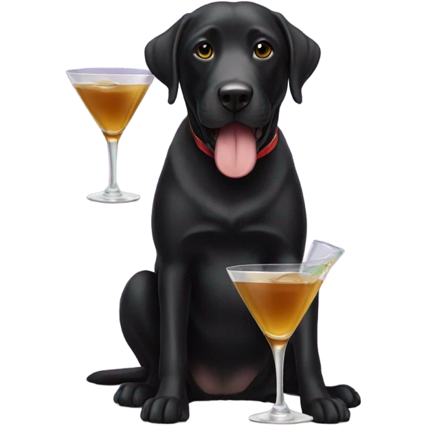 Blck lab drinking martini  emoji