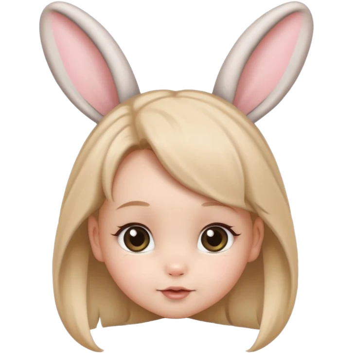 bunny ear accessory wearing baby bun hair emoji
