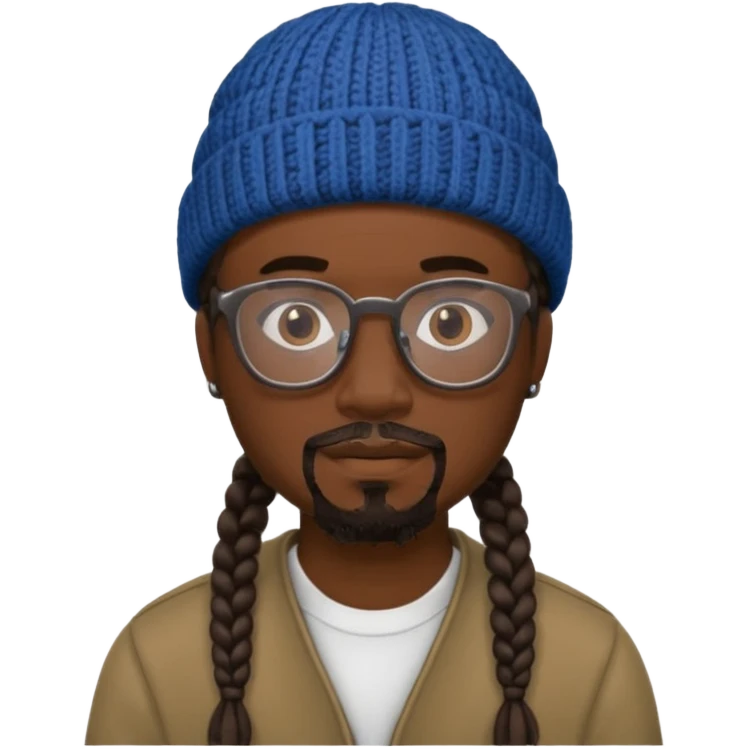 man with braids glasses beanie and goatee emoji