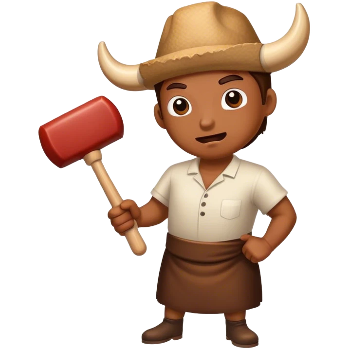 Hitting beef with mallet emoji