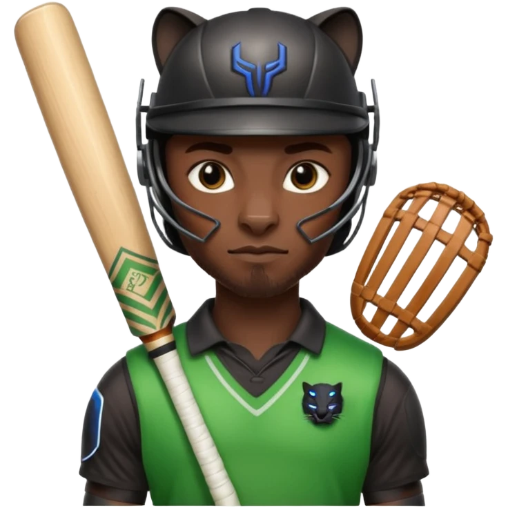 Black Panther in cricket emoji