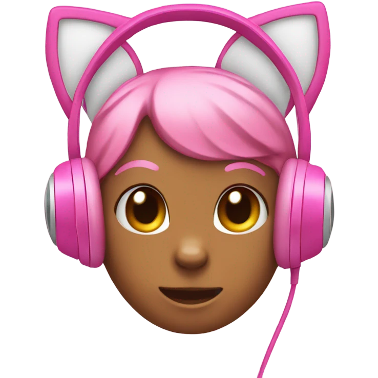 Pink headphones with cat ears emoji