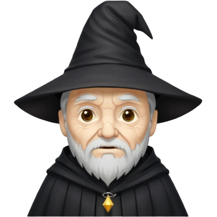 old wizard with black robe and wizard hat cracked skin emoji