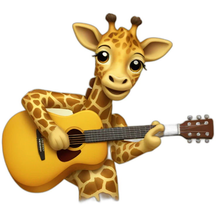 Giraffe playing guitar emoji