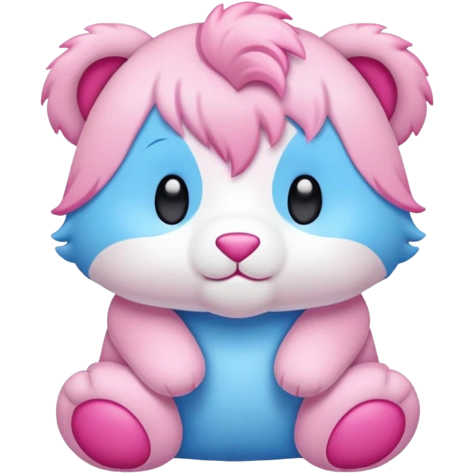 Pink and blue pride blahaj emoji