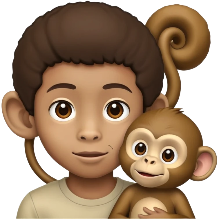 Black boy with monkey face emoji