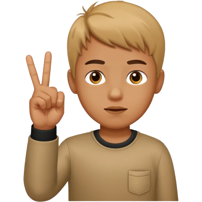 Ein Junge der Mittelfinger zeigt emoji