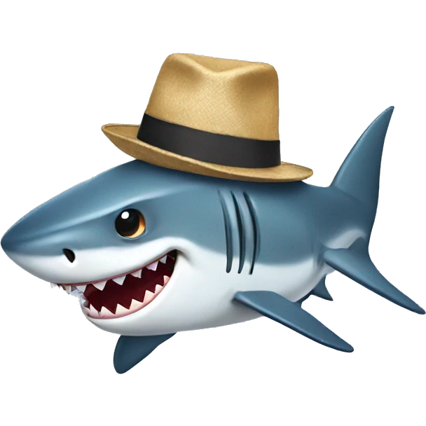 shark with a hat emoji