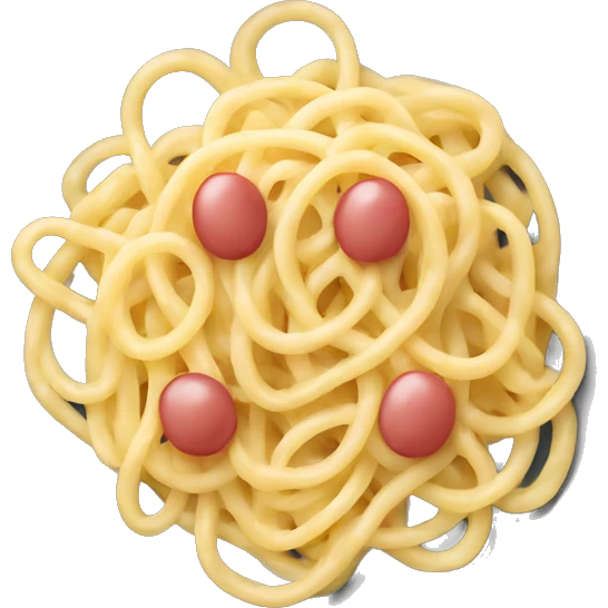 a plate of carbonara pasta in a love shape emoji