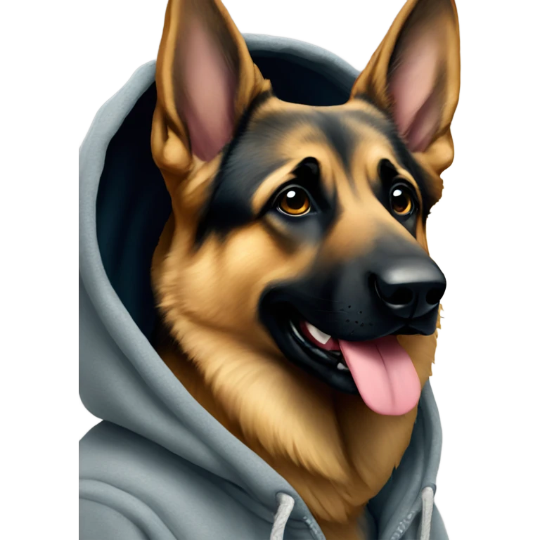 German shepherd in a hoodie  emoji