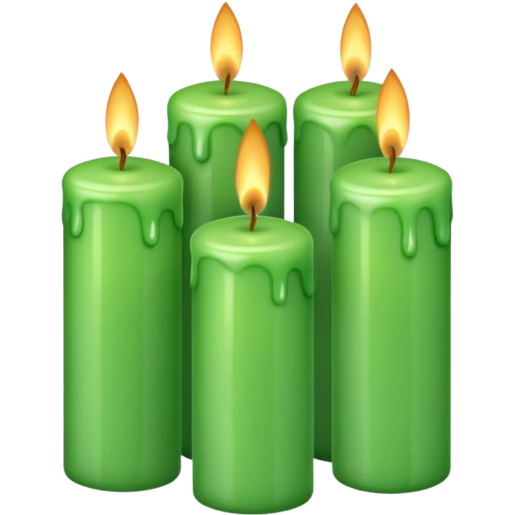 4 GREEN CANDLES emoji