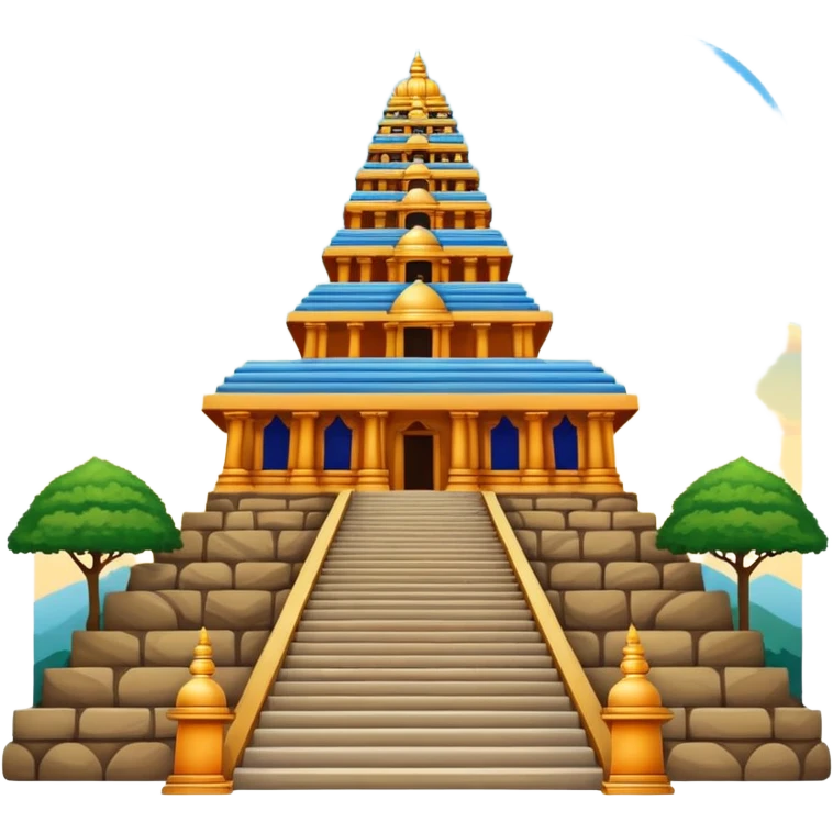 Ayyappa temple with 18 steps emoji