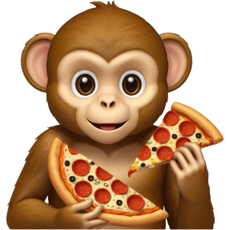 Singe qui mange une pizza emoji