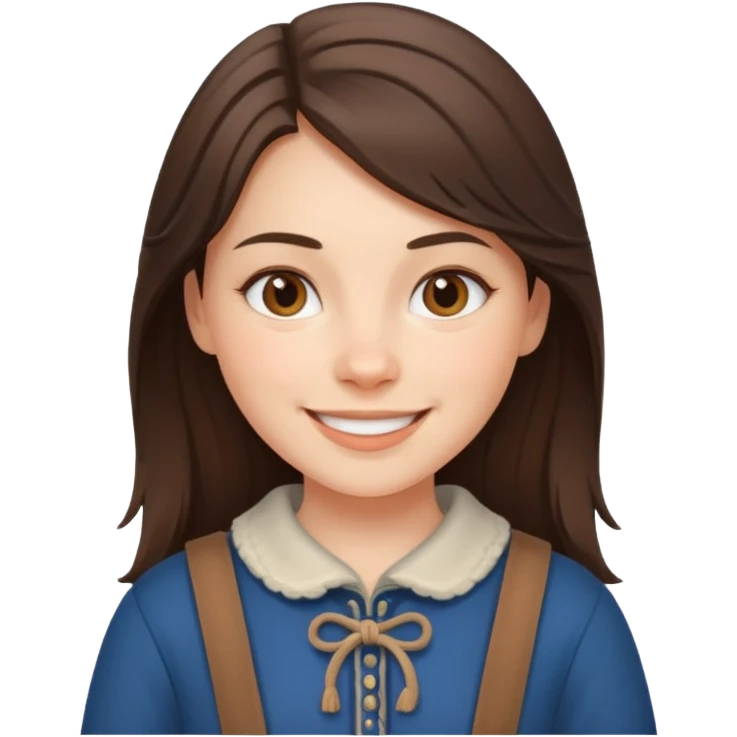 brunette scandinavian girl with scandinavian clothes emoji